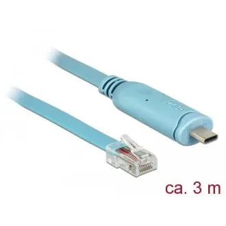 Delock Adaptér USB 2.0 Typ-C samec > 1 x Serial RS-232 RJ45 samec 3,0 m modrý Delock Adaptér USB 2.0 Typ-C samec > 1 x Serial RS-232 RJ45 samec 3,0 m modrý