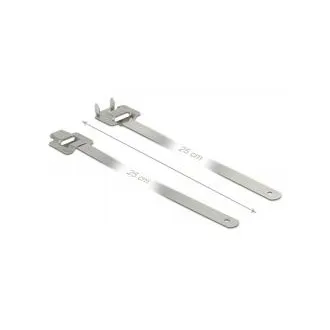 Delock Kabelové pásky z ušlechtilé oceli opětovně použitelné se sklopnou sponou D 250 x Š 10 mm 10 kusů
