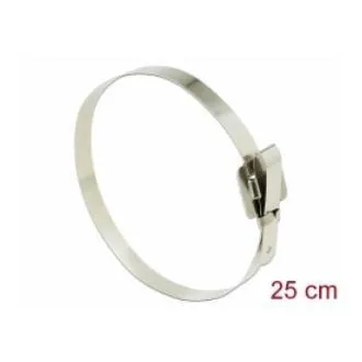 Delock Kabelové pásky z ušlechtilé oceli opětovně použitelné se sklopnou sponou D 250 x Š 10 mm 10 kusů