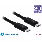 Delock Thunderbolt™ 3 (20 Gb/s) USB-C™ kabel samec > samec pasivní 1,0 m 5 A černý