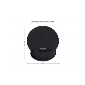Delock Ergonomická podložka pod myš s gelovou opěrkou zápěstí