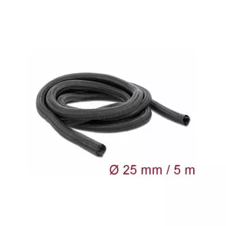 Delock Samouzavírací pletené opláštění 5 m x 25 mm, černé