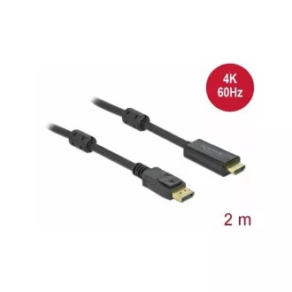 Delock Kabel z Active DisplayPort 1.2 na HDMI, 4K, 60 Hz 2 m