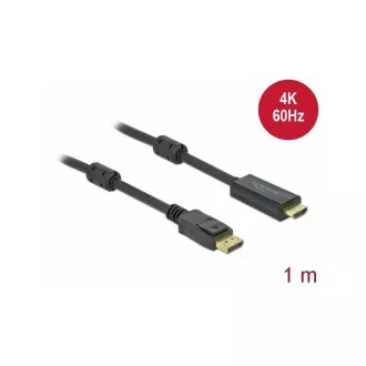Delock Kabel z Active DisplayPort 1.2 na HDMI, 4K, 60 Hz 1 m