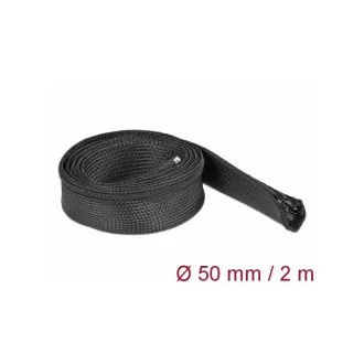 Delock Opletené opláštení se zipovým uzáverem, 2 m x 50 mm, cerné