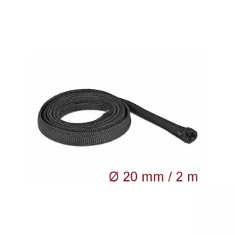 Delock Opletené opláštení se zipovým uzáverem, 2 m x 20 mm, cerné
