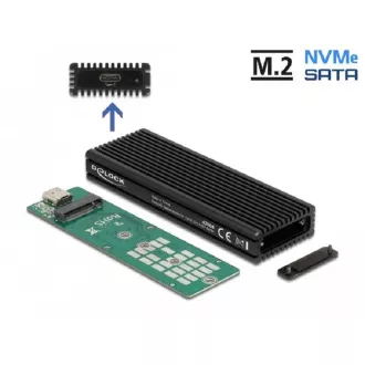Delock Externí kombinované pouzdro USB Type-C™ pro M.2 NVMe PCIe nebo pro SATA SSD Delock Externí kombinované pouzdro USB Type-C™ pro M.2 NVMe PCIe nebo pro SATA SSD