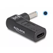 Delock Adaptér na kabel na nabíjení laptopu, ze zásuvky USB Type-C na zástrčku HP 4,5 x 3,0 mm, úhlový 90°