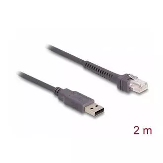 Delock Kabel z rozhraní RJ50 na USB 2.0 Typu-A ke čtečce čárových kódů, 2 m Delock Kabel z rozhraní RJ50 na USB 2.0 Typu-A ke čtečce čárových kódů, 2 m