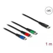 Delock Nabíjecí kabel USB 3 v 1 USB Type-C na Lightning / Micro USB / USB Type-C, 1 m