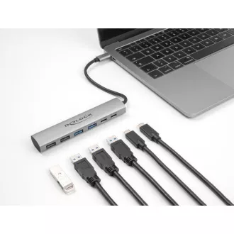 Delock 6 portový rozbočovač USB se 4 x zásuvkami USB Typu-A a se 2 x zásuvkami USB Type-C™ Delock 6 portový rozbočovač USB se 4 x zásuvkami USB Typu-A a se 2 x zásuvkami USB Type-C™