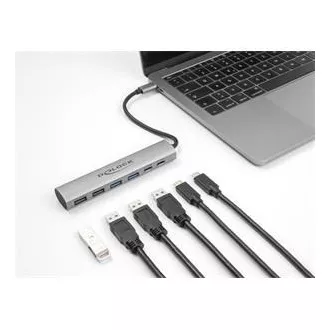 Delock 6 portový rozbočovač USB se 4 x zásuvkami USB Typu-A a se 2 x zásuvkami USB Type-C™ Delock 6 portový rozbočovač USB se 4 x zásuvkami USB Typu-A a se 2 x zásuvkami USB Type-C™