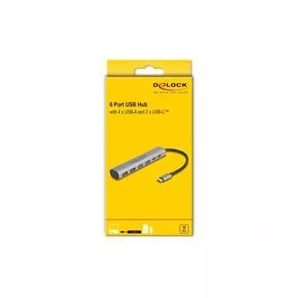 Delock 6 portový rozbočovač USB se 4 x zásuvkami USB Typu-A a se 2 x zásuvkami USB Type-C™ Delock 6 portový rozbočovač USB se 4 x zásuvkami USB Typu-A a se 2 x zásuvkami USB Type-C™