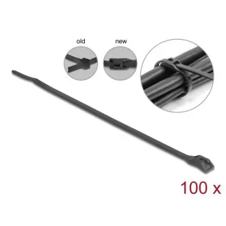 Delock Kabelový úvazek s plochou hlavou, D 205 x Š 2,5 mm, 100 ks černá Delock Kabelový úvazek s plochou hlavou, D 205 x Š 2,5 mm, 100 ks černá