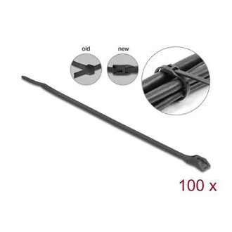 Delock Kabelový úvazek s plochou hlavou, D 205 x Š 2,5 mm, 100 ks černá Delock Kabelový úvazek s plochou hlavou, D 205 x Š 2,5 mm, 100 ks černá