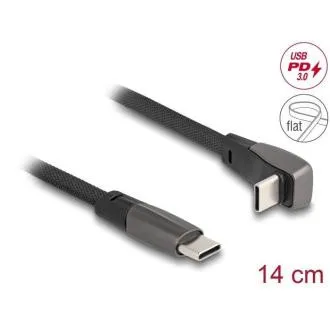 Delock Plochý páskový kabel USB 2.0 ze zástrčkového konektoru USB Type-C na zástrčkový konektor USB Type-C, pravoúhlý Delock Plochý páskový kabel USB 2.0 ze zástrčkového konektoru USB Type-C na zástrčkový konektor USB Type-C, pravoúhlý