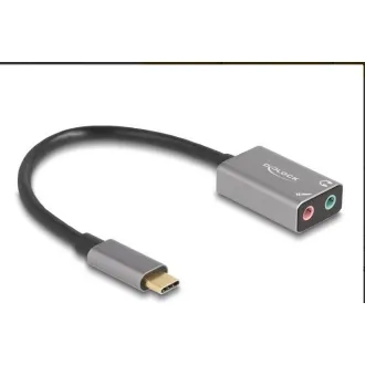 Delock Externí zvuková karta USB Type-C™ s audio adaptérem Plug & Play, 2 x 3,5 mm stereo jack Delock Externí zvuková karta USB Type-C™ s audio adaptérem Plug & Play, 2 x 3,5 mm stereo jack