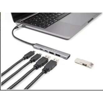 Delock 4-portový tenký Hub USB Type-C™ mající 1 x USB 10 Gbps Typ-A + 2 x USB 2.0 Typ-A + 1 x USB 2.0 USB Type-C™ a PD 9 Delock 4-portový tenký Hub USB Type-C™ mající 1 x USB 10 Gbps Typ-A + 2 x USB 2.0 Typ-A + 1 x USB 2.0 USB Type-C™ a PD 9