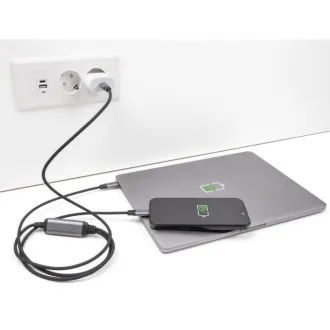 Delock Kabel USB-C™ ve tvaru Y, z 1 x zástrčky na 2 x zástrčky PD 3.0, 100 W inteligentní rozvod proudu, 1,2 m