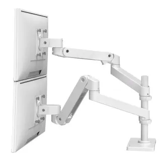 ERGOTRON LX Pro Dual Stacking Arm, stolní dvouramenný držák pro 2 monitry, bílá