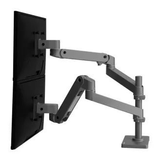 ERGOTRON LX Pro Dual Stacking Arm, stolní dvouramenný držák pro 2 monitry, šedá