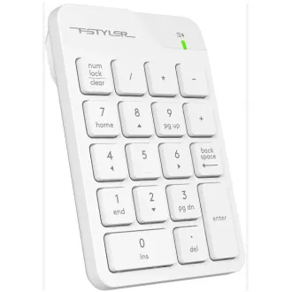 A4tech FSTYLER bezdrátová numerická klávesnice, USB nano, bílá
