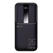 C-TECH Powerbanka 20000mAh, Li-Pol, 22,5W, USB-C/USB-A/micro USB/PD/Quick charge/display