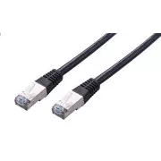 C-TECH Kabel patchcord Cat5e, FTP, černý, 1m