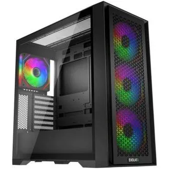 EVOLVEO Rhino, skříň eATX/ATX, 4x ARGB ventilátor 120mm, boční panel temperované sklo + mřížkovaný přední panel