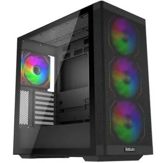 EVOLVEO Scorpio, skříň eATX/ATX, 4x ARGB ventilátor 120mm, boční panel temperované sklo + mřížkovaný přední panel EVOLVEO Scorpio, skříň eATX/ATX, 4x ARGB ventilátor 120mm, boční panel temperované sklo + mřížkovaný přední panel