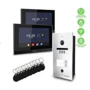 EVOLVEO DoorPhone ID-2, 2drátový videotelefon pro dva byty s RFID, otiskem prstu a podporou ONVIF kamer