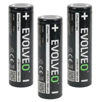 EVOLVEO LiPower 217 Max 5000 – Li-ion baterie 21700 (3.7 V / 5000 mAh) 3 ks EVOLVEO LiPower 217 Max 5000 – Li-ion baterie 21700 (3.7 V / 5000 mAh) 3 ks