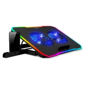 EVOLVEO CoolPro, chladící podložka pod notebook, 2x ventilátor, RGB podsvícení, černá EVOLVEO CoolPro, chladící podložka pod notebook, 2x ventilátor, RGB podsvícení, černá