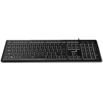 Genius SlimStar 820 Klávesnice, drátová, podsvícená, copilot klávesa, CZ+SK layout, USB, černá