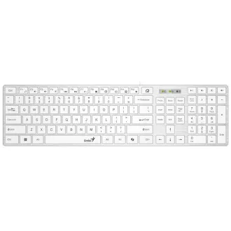 Genius Slimstar 126 Klávesnice, drátová, CZ+SK layout, Copilot klávesa, USB,tenká, bílá
