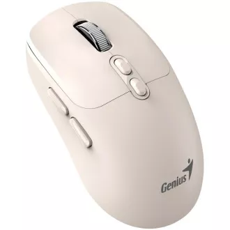 Genius NX-8080S BT Myš, bezdrátová, optická, 1600DPI, 7 tlačítek, tichá, Copilot, 2,4GHz, Bluetooth 5.3, béžová