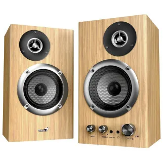Genius SP-HF1812BT Reproduktory, 2.0, 50W, Bluetooth 5.3, 3,5mm jack, dřevěné, světle hnědé Genius SP-HF1812BT Reproduktory, 2.0, 50W, Bluetooth 5.3, 3,5mm jack, dřevěné, světle hnědé