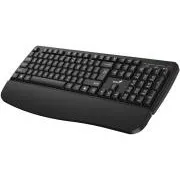 Genius KB-7123, Klávesnice, bezdrátová, 2,4GHz, mini USB přijímač, ergo. podložka, CZ+SK layout, Copilot klávesa, černá