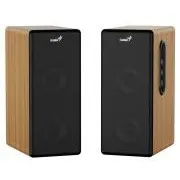 Genius SP-HF1220BT Reproduktory, 2.0, 45W, 3,5mm jack, Bluetooth, dřevěné, regulace basů a výšek,sluchátkový výst.,hnědo-černé