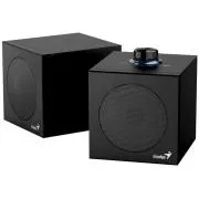 Genius SP-HF300U, Reproduktory, 2.0, 4W RMS, USB-A, USB-C, 2" měniče, dřevěné, ovládání hlasitosti, černé