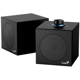 Genius SP-HF300U, Reproduktory, 2.0, 4W RMS, USB-A, USB-C, 2" měniče, dřevěné, ovládání hlasitosti, černé