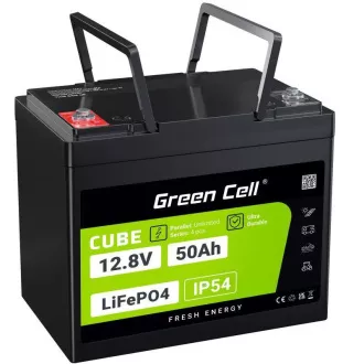 Green Cell CUBE LiFePO4 50Ah 12.8V 640Wh Lithium Iron Phosphate Battery for Camper, Golf Cart,Wind Power Plant Green Cell CUBE LiFePO4 50Ah 12.8V 640Wh Lithium Iron Phosphate Battery for Camper, Golf Cart,Wind Power Plant