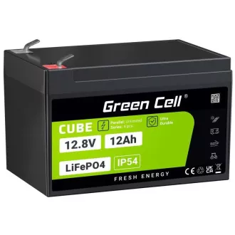 Green Cell CUBE LiFePO4 baterie pro volný čas 12Ah 12,8V 153,6Wh solární baterie pro invalidní vozík, hračky, skútry, sekačky na t Green Cell CUBE LiFePO4 baterie pro volný čas 12Ah 12,8V 153,6Wh solární baterie pro invalidní vozík, hračky, skútry, sekačky na t