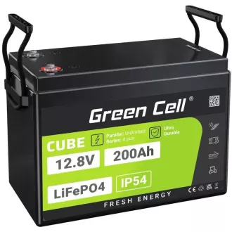Green Cell CUBE LiFePO4 baterie 200Ah 12,8V 2560Wh solární baterie pro karavany, solární panely, off-grid systém, foodtruck Green Cell CUBE LiFePO4 baterie 200Ah 12,8V 2560Wh solární baterie pro karavany, solární panely, off-grid systém, foodtruck