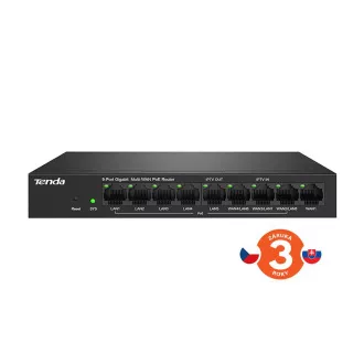 Tenda G0-8G-PoE - Gigabit PoE Router , 9x RJ45, MultiWAN, 8x PoE 802.3af/at, 10/100/1000Mbps