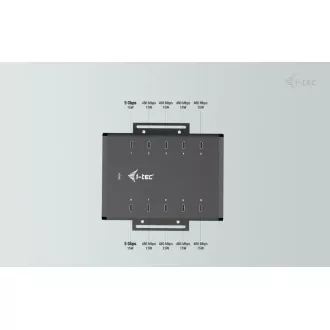 I-tec USB-C/USB-A Metal Charging+Data HUB, 15W per port, 10x USB-C, 180W