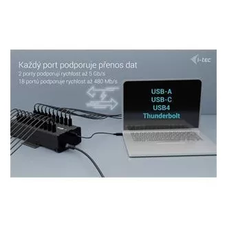 I-tec USB-C/USB-A Metal Charging+Data HUB, 15W per port, 20x USB-C, 360W