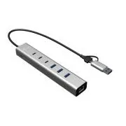 i-tec USB-C/USB-A Metal HUB 6 port (3x USB-C, 3x USB-A), LAN, Power Delivery 85W