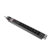 LANBERG 19" 1U 16A 2M 8X ZÁSUVKY IEC C13 ČERNÁ C20