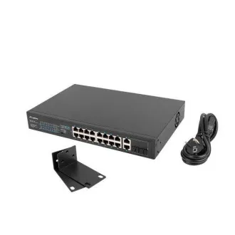 LANBERG SWITCH 16X 100MB POE+/2X 1GB/1X SFP RACK 19" UNMANAGED GIGABIT ETHERNET 250W